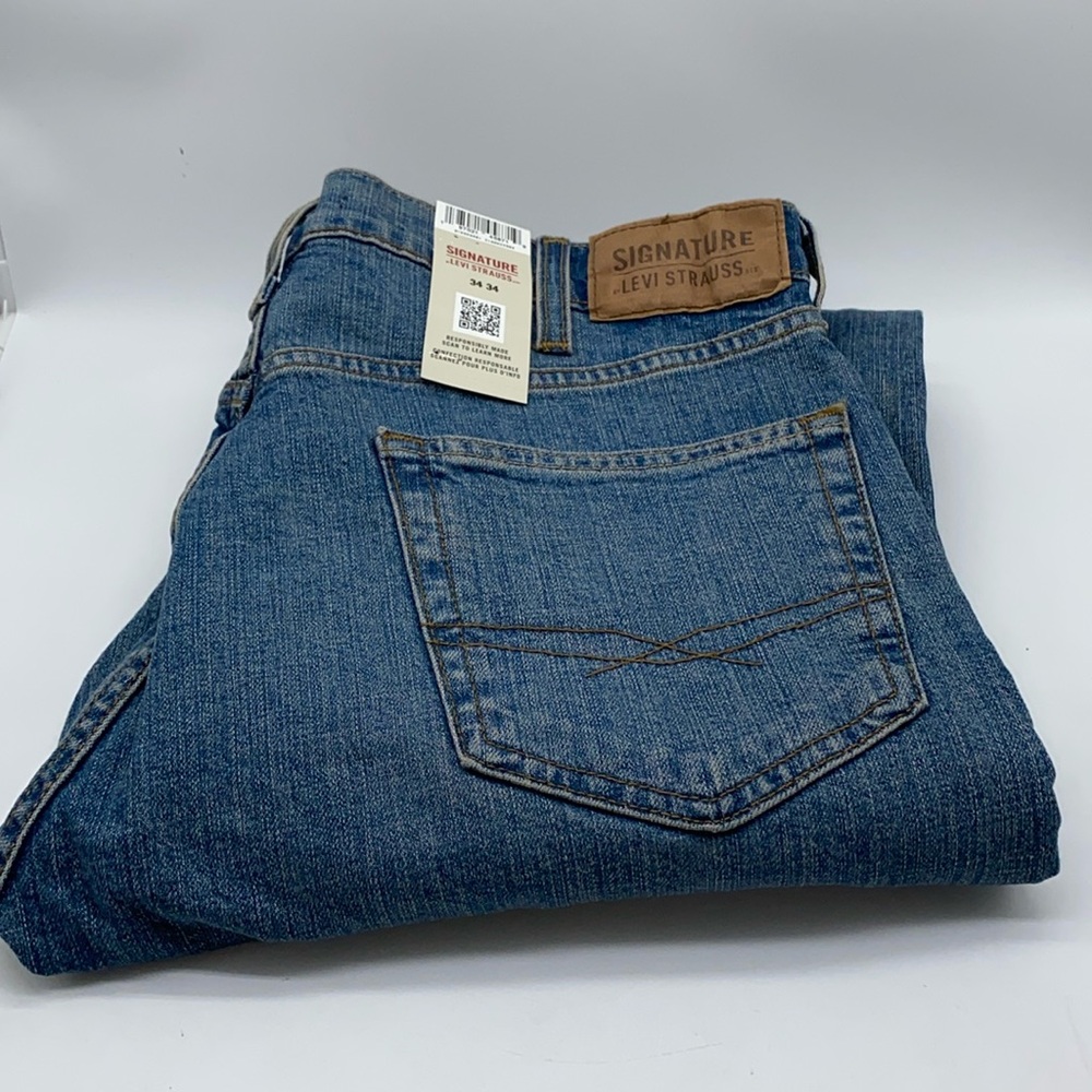 Levi Strauss Signature Bootcut 5 Pocket Men’s Blue Jeans Size 34W x 34L